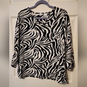 Black and White Zebra Print Women's Top